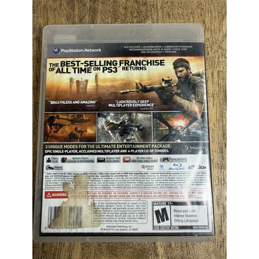 Playstation PS3 Activision Call‎ of Duty Black Ops